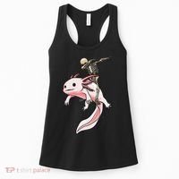 Halloween Skeleton Riding Axolotl Cute Women's Tank Top thumb 0