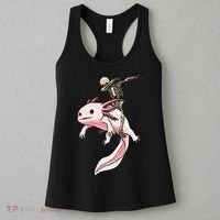 Halloween Skeleton Riding Axolotl Cute Women's Tank Top thumb 3