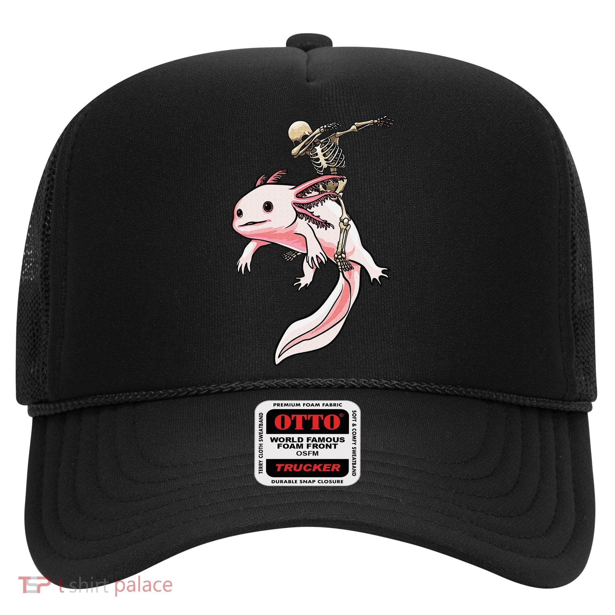 Halloween Skeleton Riding Axolotl Cute Hat