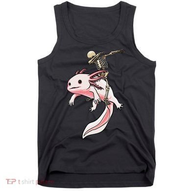 Halloween Skeleton Riding Axolotl Cute Tank Top