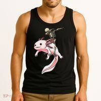 Halloween Skeleton Riding Axolotl Cute Tank Top thumb 3