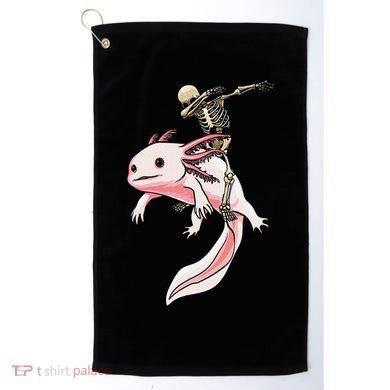 Halloween Skeleton Riding Axolotl Cute Golf Towel
