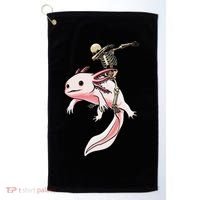 Halloween Skeleton Riding Axolotl Cute Golf Towel thumb 0