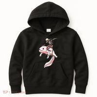 Halloween Skeleton Riding Axolotl Cute Kids Hoodie thumb 0