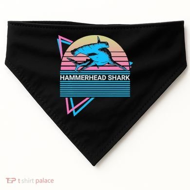 Hammerhead Shark Retro USA-Made Doggie Bandana