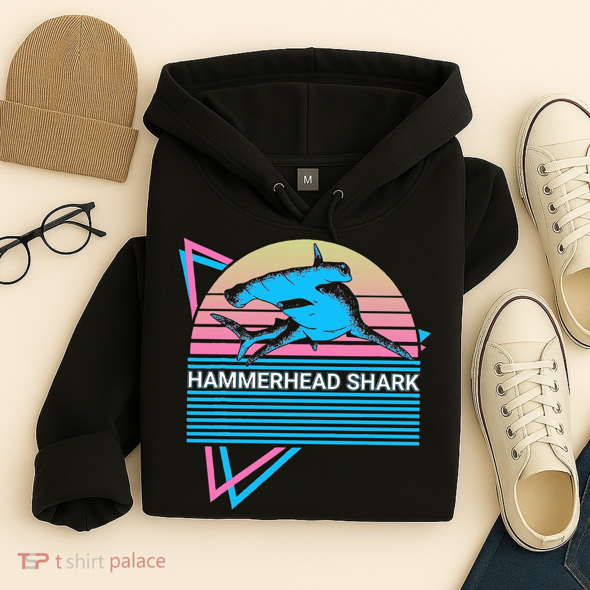 Hammerhead Shark Retro Hoodie
