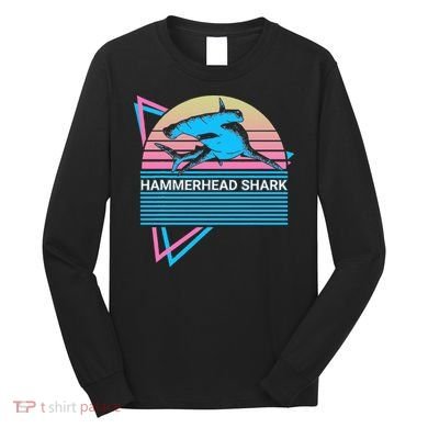 Hammerhead Shark Retro Long Sleeve Shirt