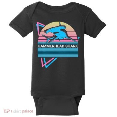 Hammerhead Shark Retro Baby Bodysuit