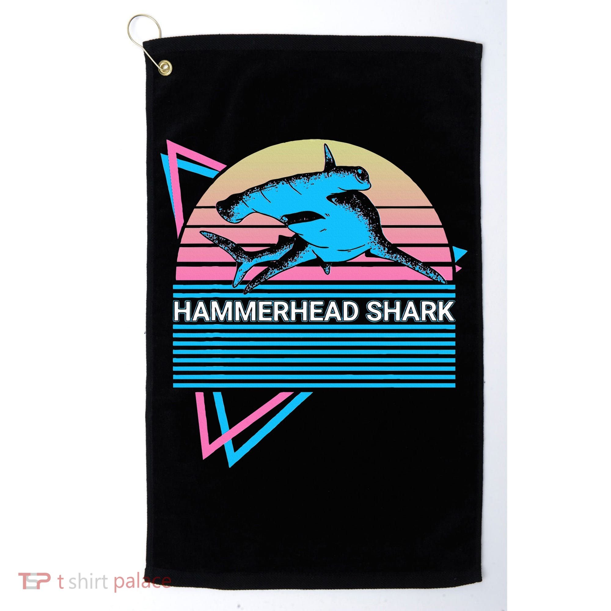 Hammerhead Shark Retro Golf Towel