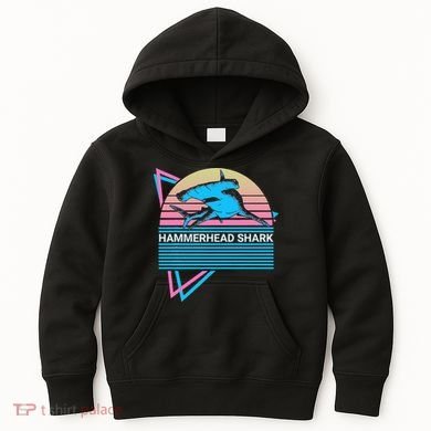 Hammerhead Shark Retro Kids Hoodie