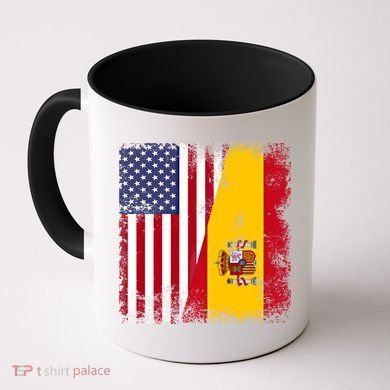 Half Spaniard Spanish Flag Vintage Spain Usa Gift Coffee Mug