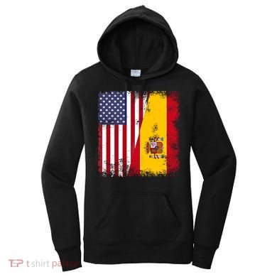 Half Spaniard Spanish Flag Vintage Spain Usa Gift Women's Hoodie