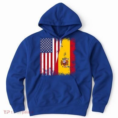 Half Spaniard Spanish Flag Vintage Spain Usa Gift Hoodie