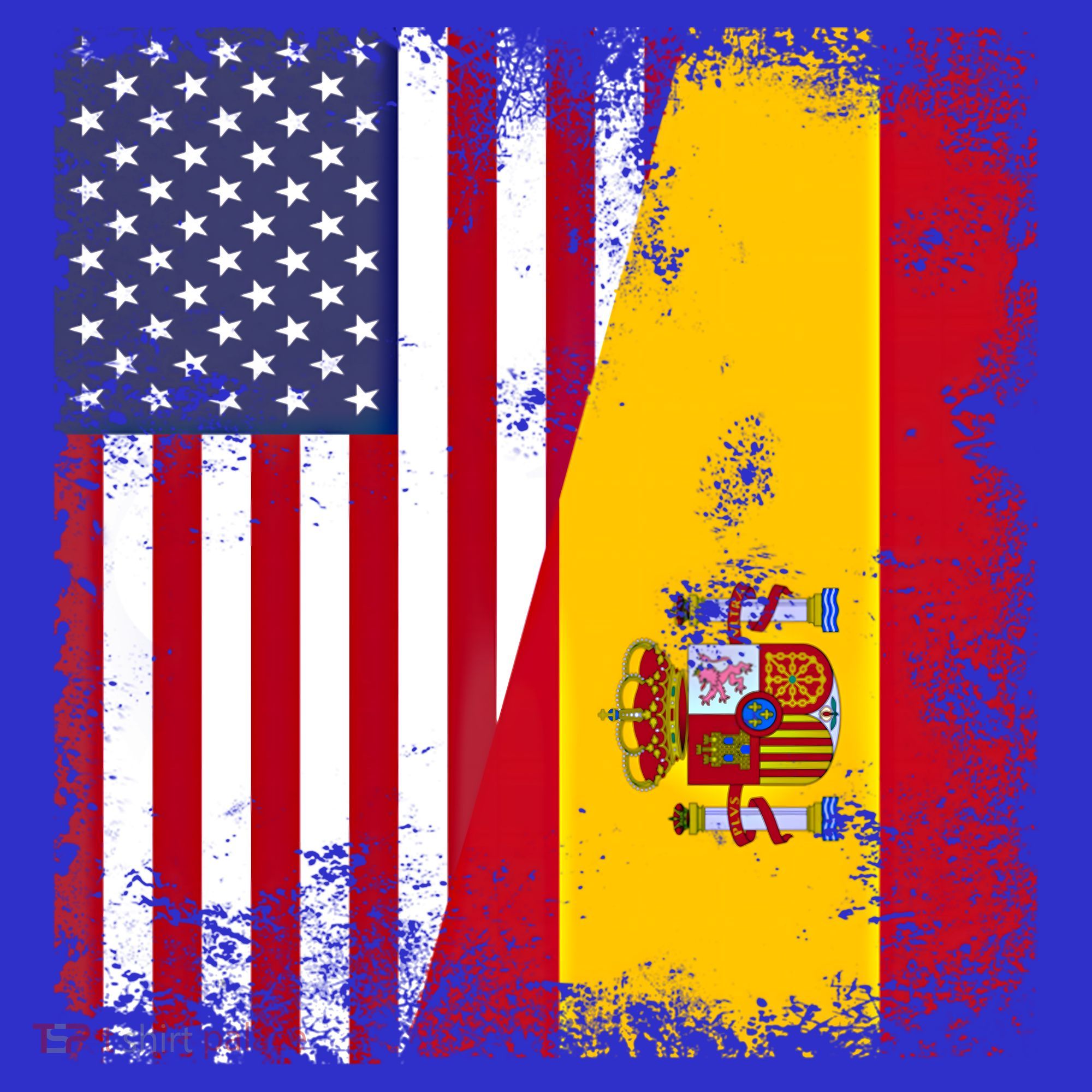 Half Spaniard Spanish Flag Vintage Spain Usa Gift T-Shirt