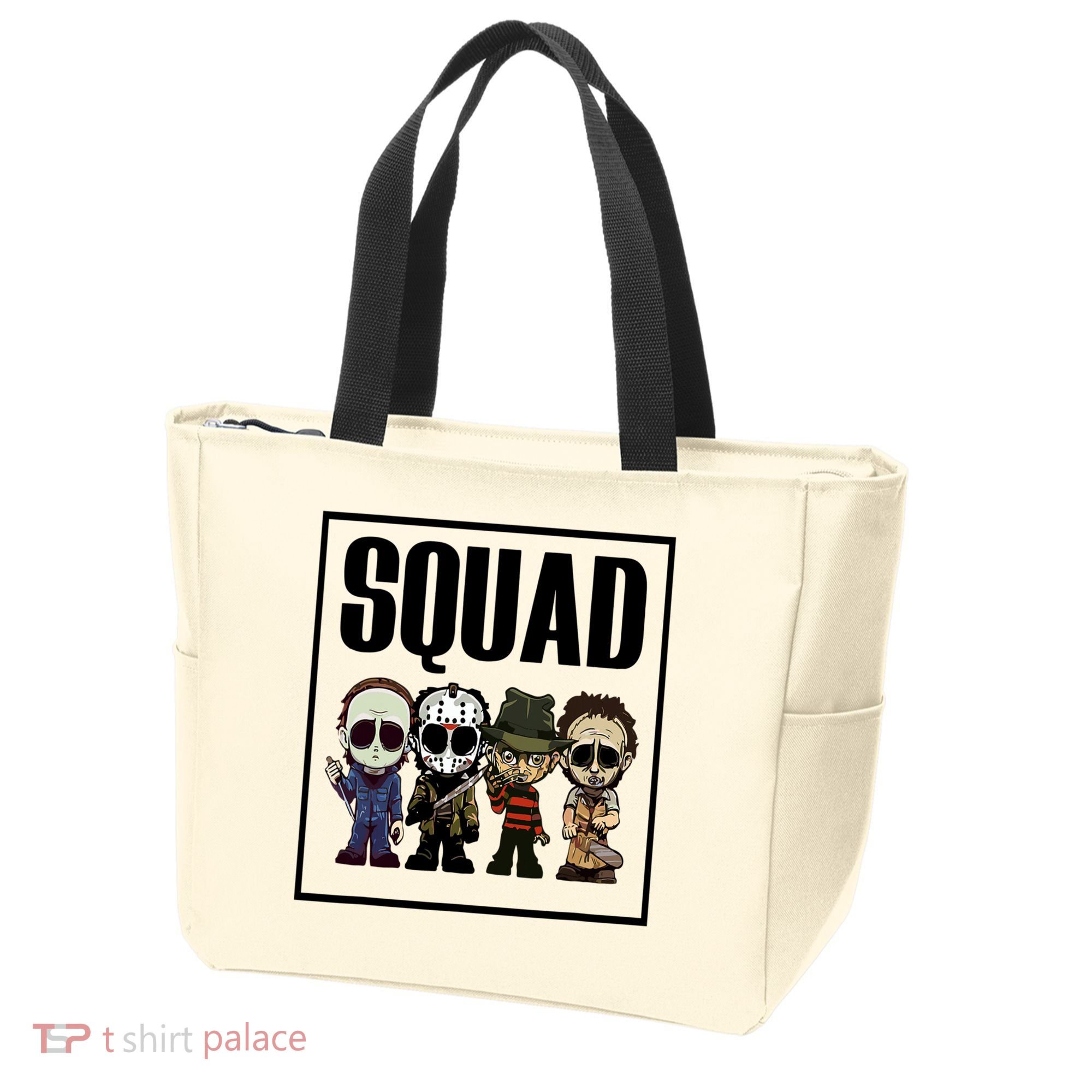 Halloween Shirt Squad Horror Character Tote Bag