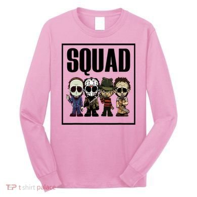 Halloween Shirt Squad Horror Character Long Sleeve Shirt