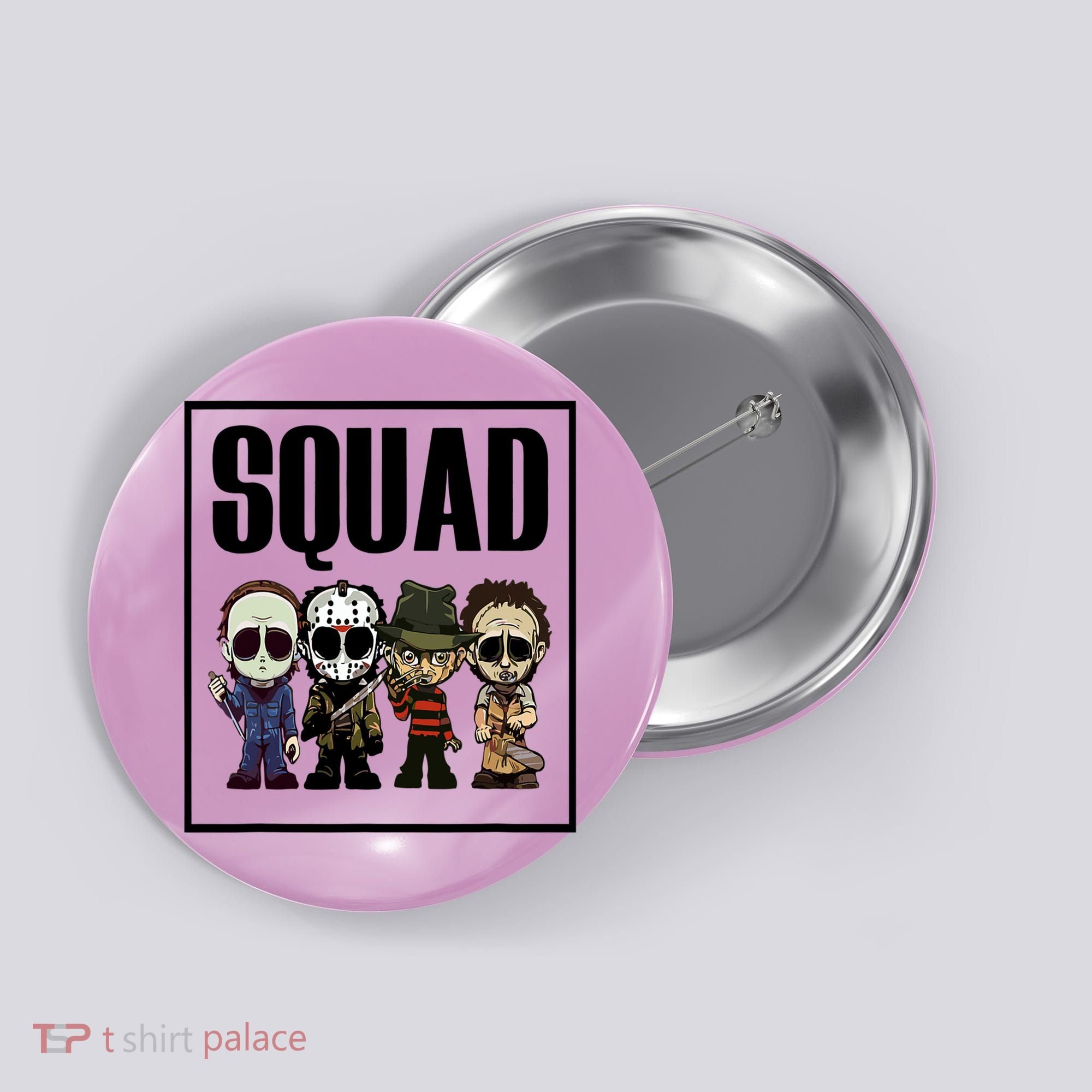 Halloween Shirt Squad Horror Character Button