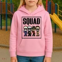 Halloween Shirt Squad Horror Character Kids Hoodie thumb 3