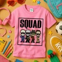 Halloween Shirt Squad Horror Character Kids T-Shirt thumb 3
