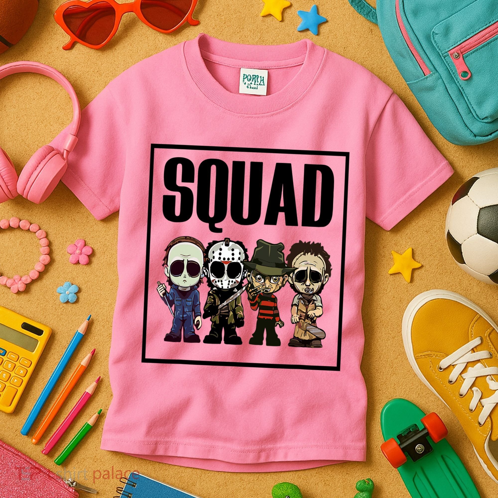 Halloween Shirt Squad Horror Character Kids T-Shirt