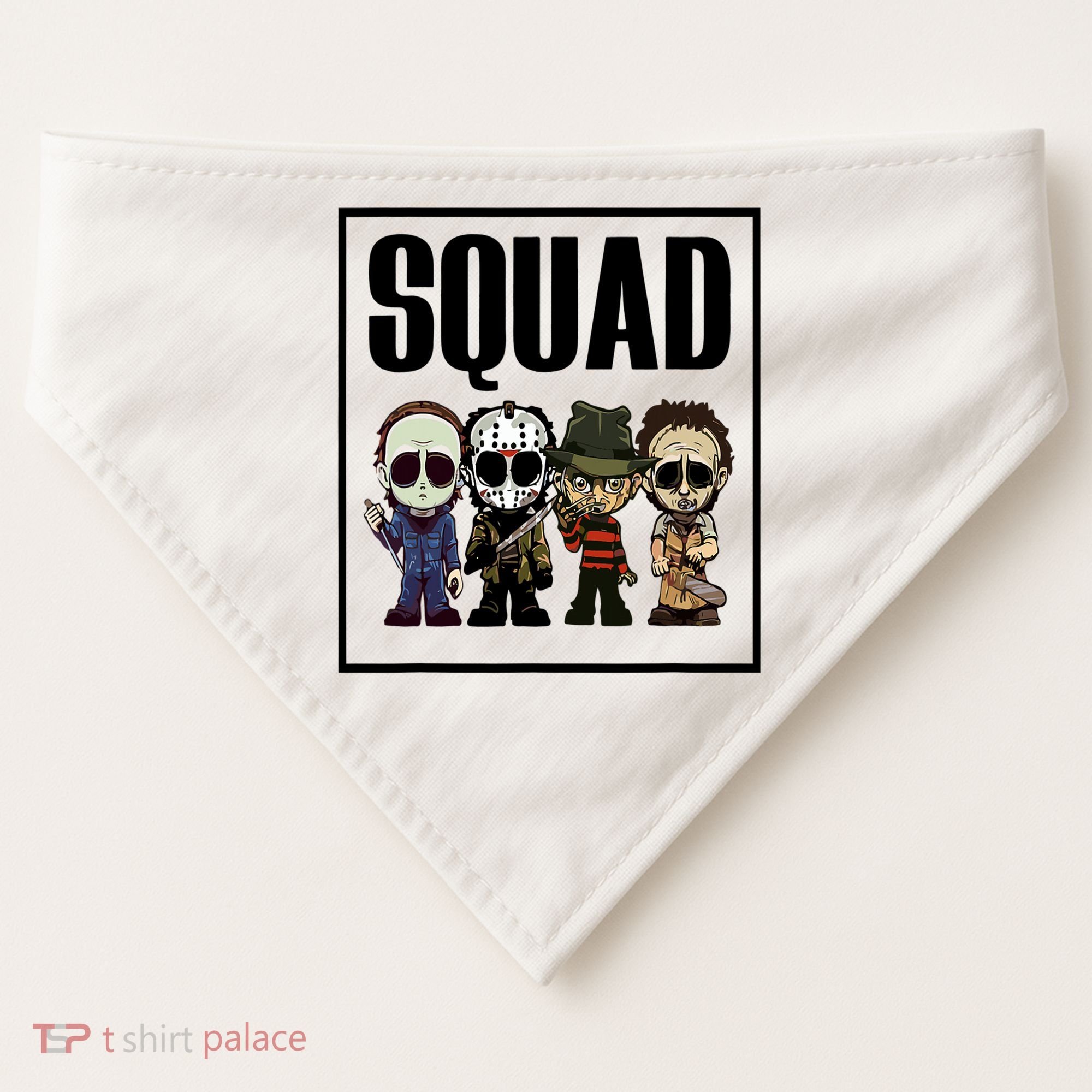 Halloween Shirt Squad Horror Character USA-Made Doggie Bandana