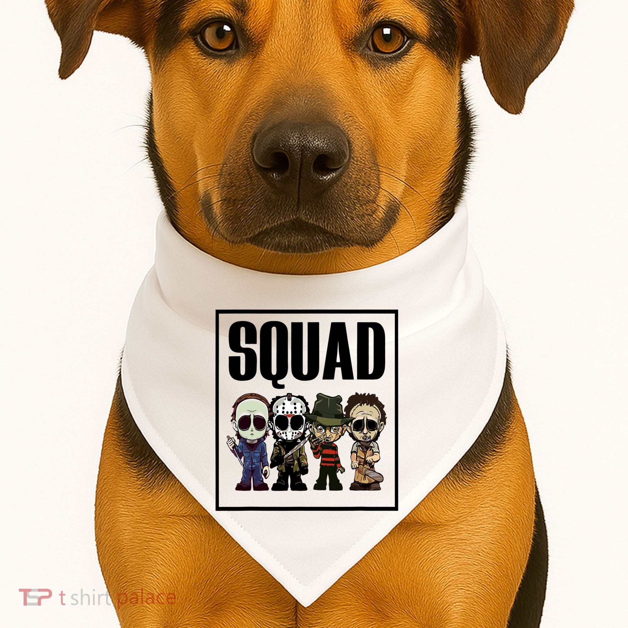 Halloween Shirt Squad Horror Character USA-Made Doggie Bandana