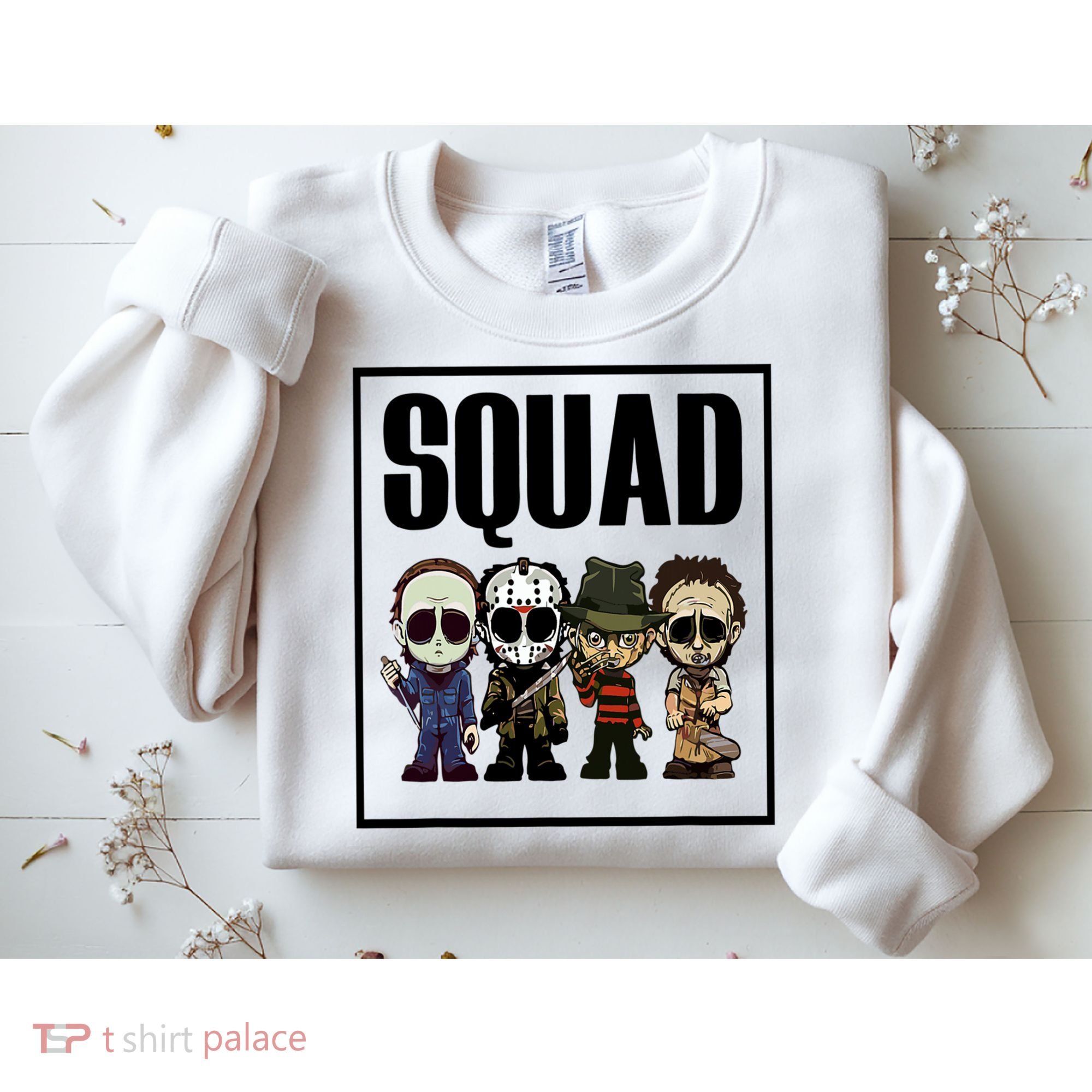 Halloween Shirt Squad Horror Character Sweatshirt