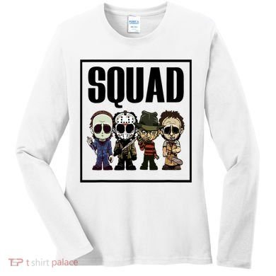 Halloween Shirt Squad Horror Character Women's Long Sleeve Shirt