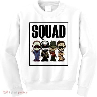 Halloween Shirt Squad Horror Character Kids Sweatshirt
