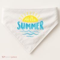 Hello Summer Sunset USA-Made Doggie Bandana thumb 0