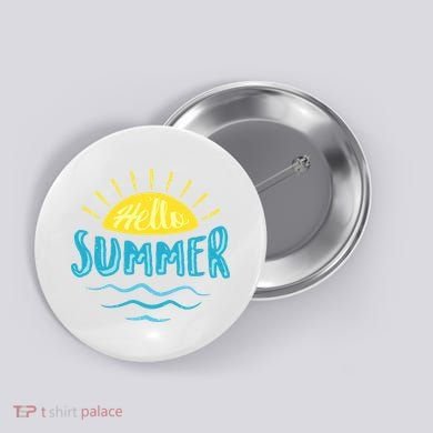 Hello Summer Sunset Button