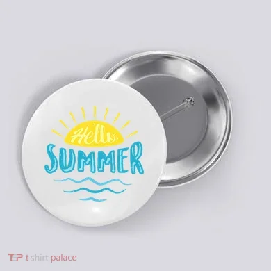 Hello Summer Sunset Button