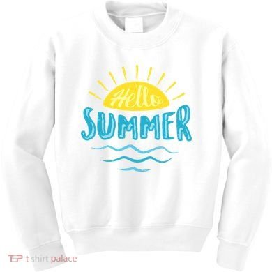 Hello Summer Sunset Kids Sweatshirt