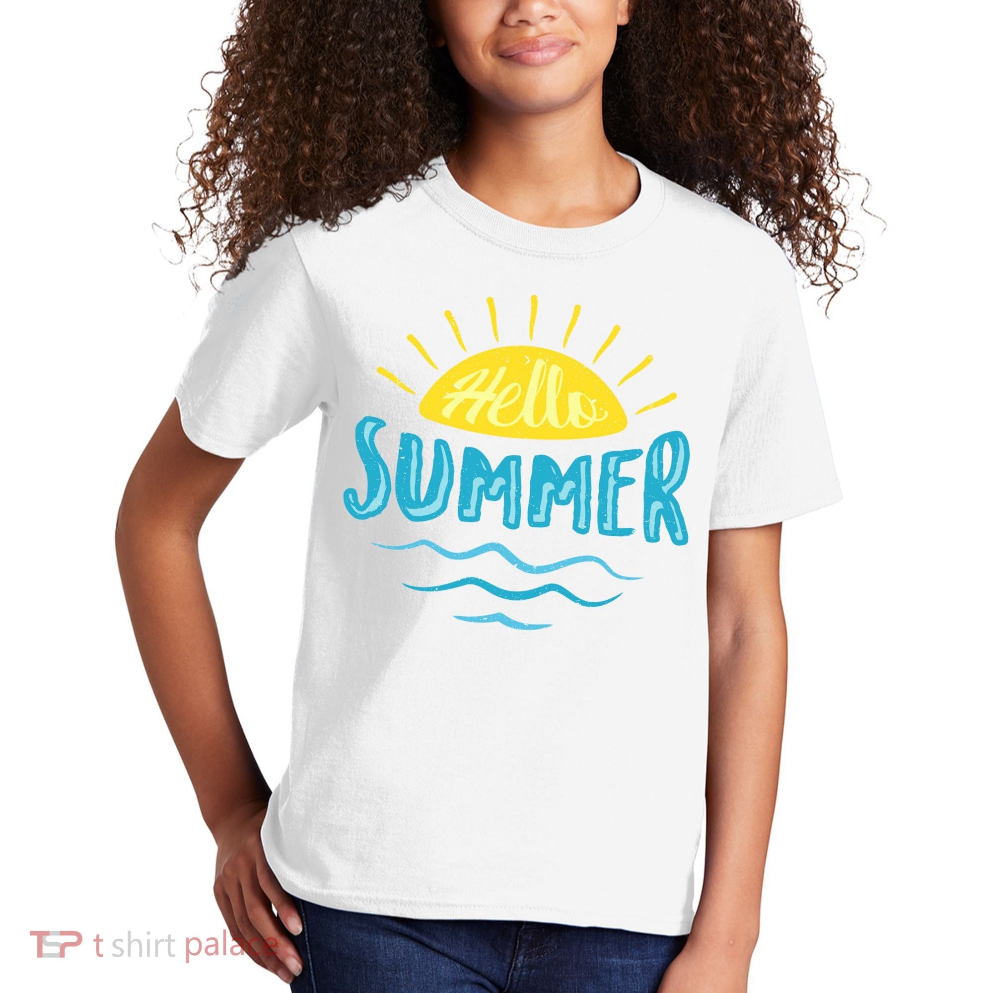 Hello Summer Sunset Kids T-Shirt