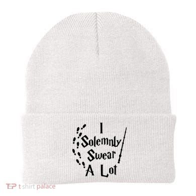Harry Solemnly Swear A Lot Quotes Wizard Witch Beanie