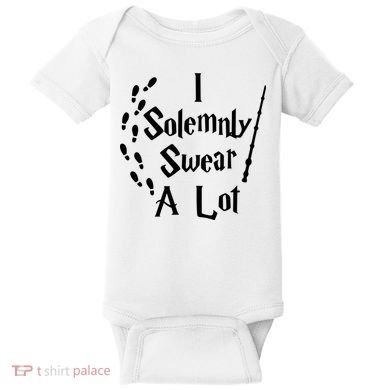 Harry Solemnly Swear A Lot Quotes Wizard Witch Baby Bodysuit