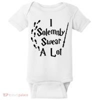 Harry Solemnly Swear A Lot Quotes Wizard Witch Baby Bodysuit thumb 0