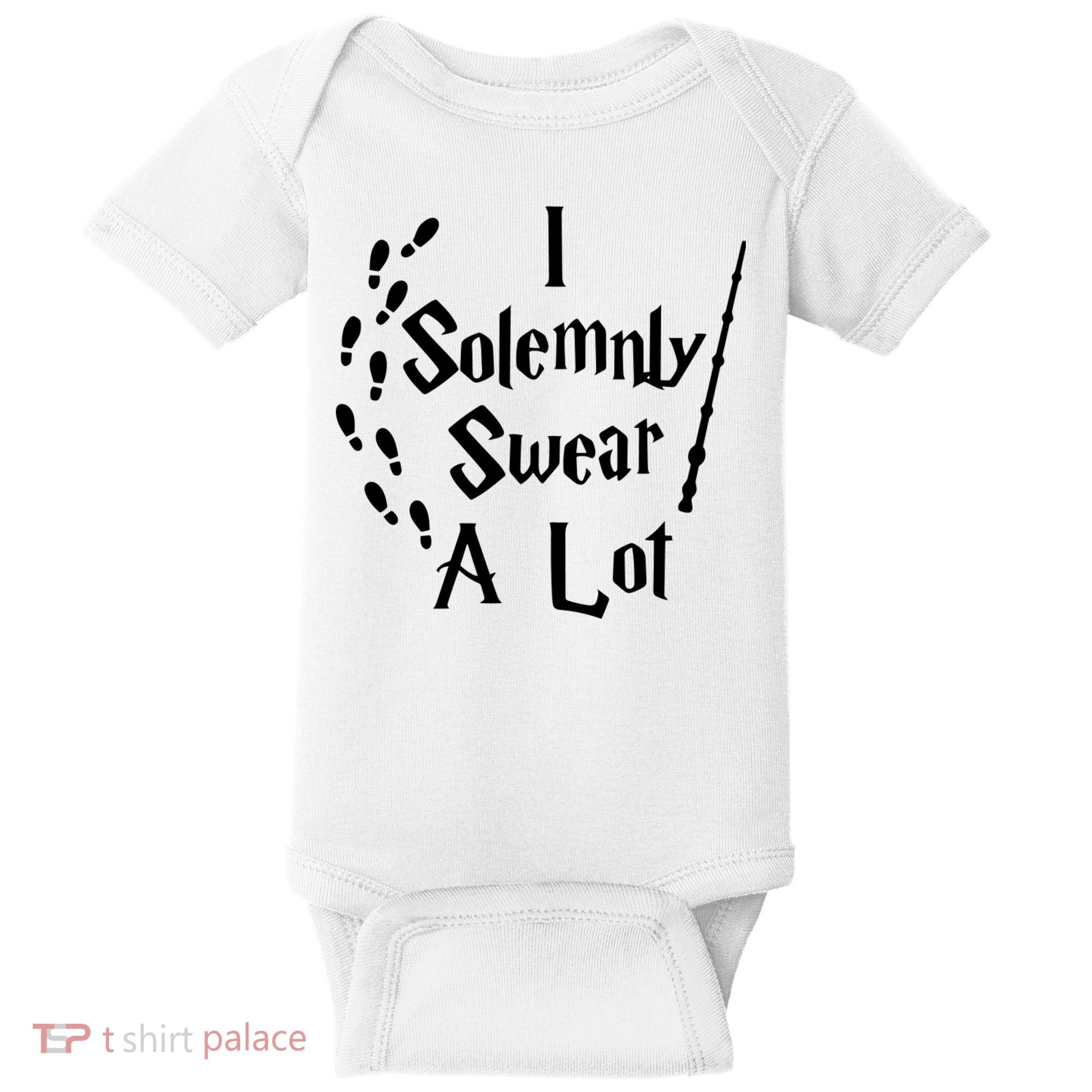 Harry Solemnly Swear A Lot Quotes Wizard Witch Baby Bodysuit