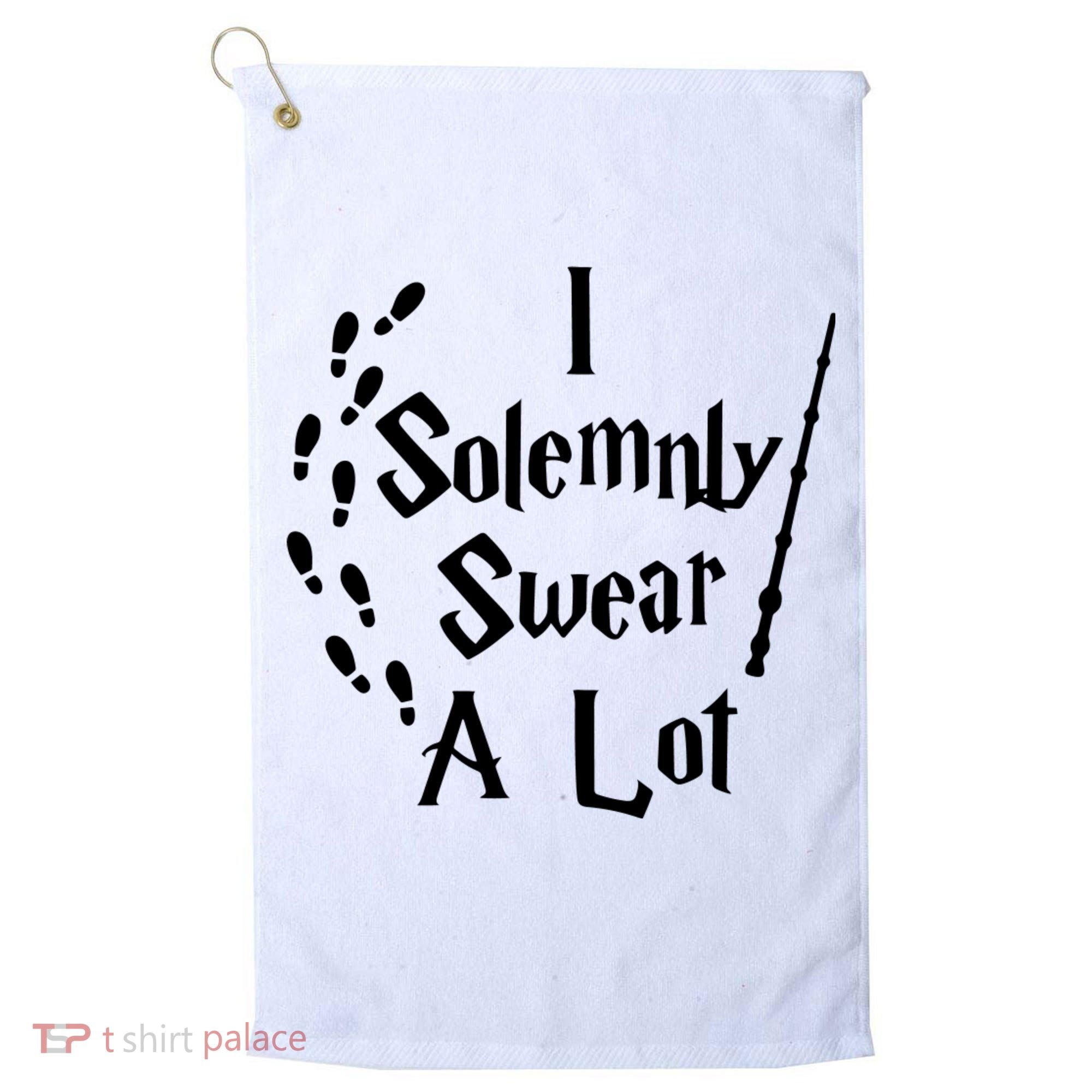 Harry Solemnly Swear A Lot Quotes Wizard Witch Golf Towel