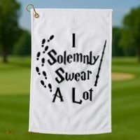 Harry Solemnly Swear A Lot Quotes Wizard Witch Golf Towel thumb 1