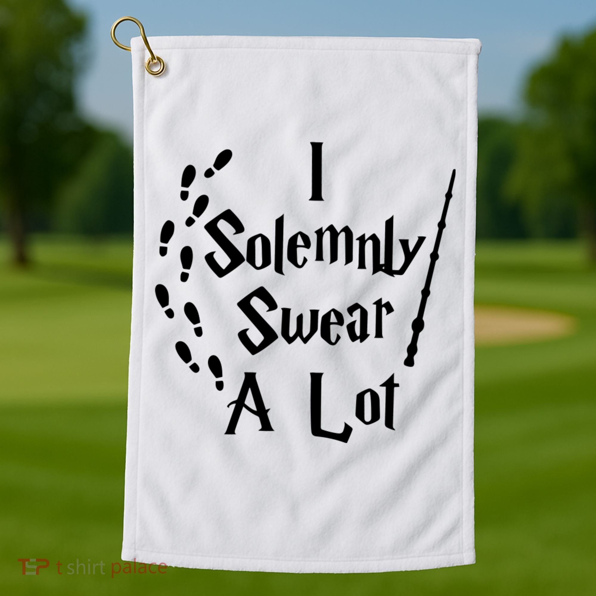 Harry Solemnly Swear A Lot Quotes Wizard Witch Golf Towel