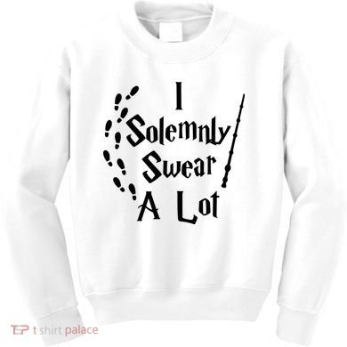 Harry Solemnly Swear A Lot Quotes Wizard Witch Kids Sweatshirt