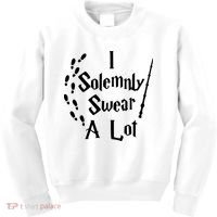 Harry Solemnly Swear A Lot Quotes Wizard Witch Kids Sweatshirt thumb 0