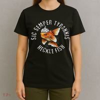 Hecklefish Says Sic Semper Tyrannis Wearing A Tinfoil Hat T-Shirt thumb 4