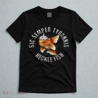Hecklefish Says Sic Semper Tyrannis Wearing A Tinfoil Hat T-Shirt thumb 5