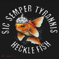 Hecklefish Says Sic Semper Tyrannis Wearing A Tinfoil Hat Kids T-Shirt thumb 4