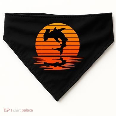 Hammerhead Shark Sihouette Sunset USA-Made Doggie Bandana
