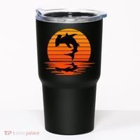 Hammerhead Shark Sihouette Sunset Tumbler thumb 0