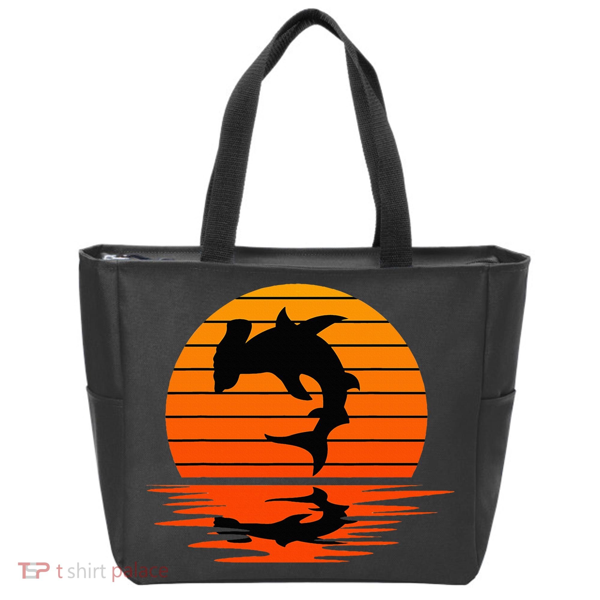 Hammerhead Shark Sihouette Sunset Tote Bag