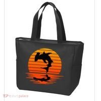 Hammerhead Shark Sihouette Sunset Tote Bag thumb 3